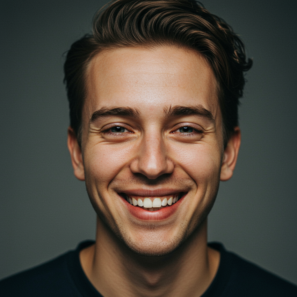 smiling vision correction patient